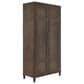 Furniture Worldwide Montclair 4-Piece Queen Panel Bedroom Set in Embossed Cocoa and Smoked Gold, , large