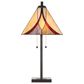 LumiSource Ren Table Lamp with Cream and Brown Glass Shade in Oil Rubbed Bronze, , large