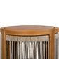 Hearth and Haven Outdoor Round Acacia Wood Side Table with Handwoven Rope Accents in Natural, , large