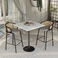 Leisuremod LeisureMod Verve Collection Modern Bar Height Table Black Base with 36 Square Marbleized White Laminated  Top, , large