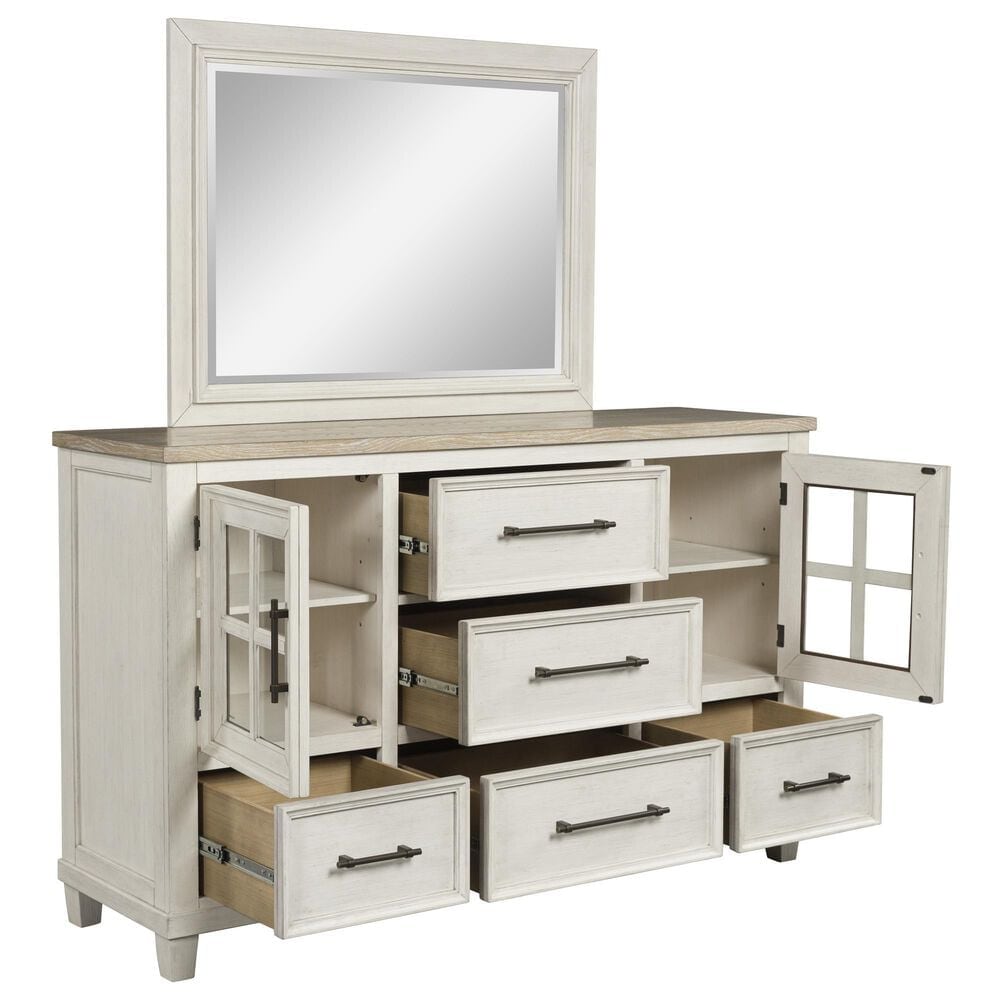 Ashley Shaybrock 5-Piece King Bedroom Set in Antique White and Brown, , large