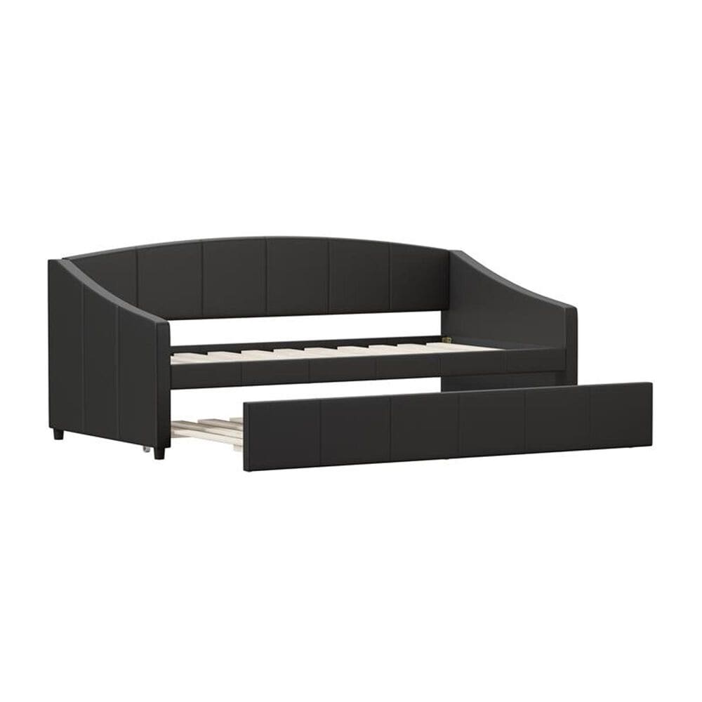 The Monday Company Upholstered Daybed with Trundle in Black, , large