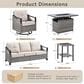 Sunwell Garden 8-Piece Patio Conversation Set with Fire Pit in Beige, , large