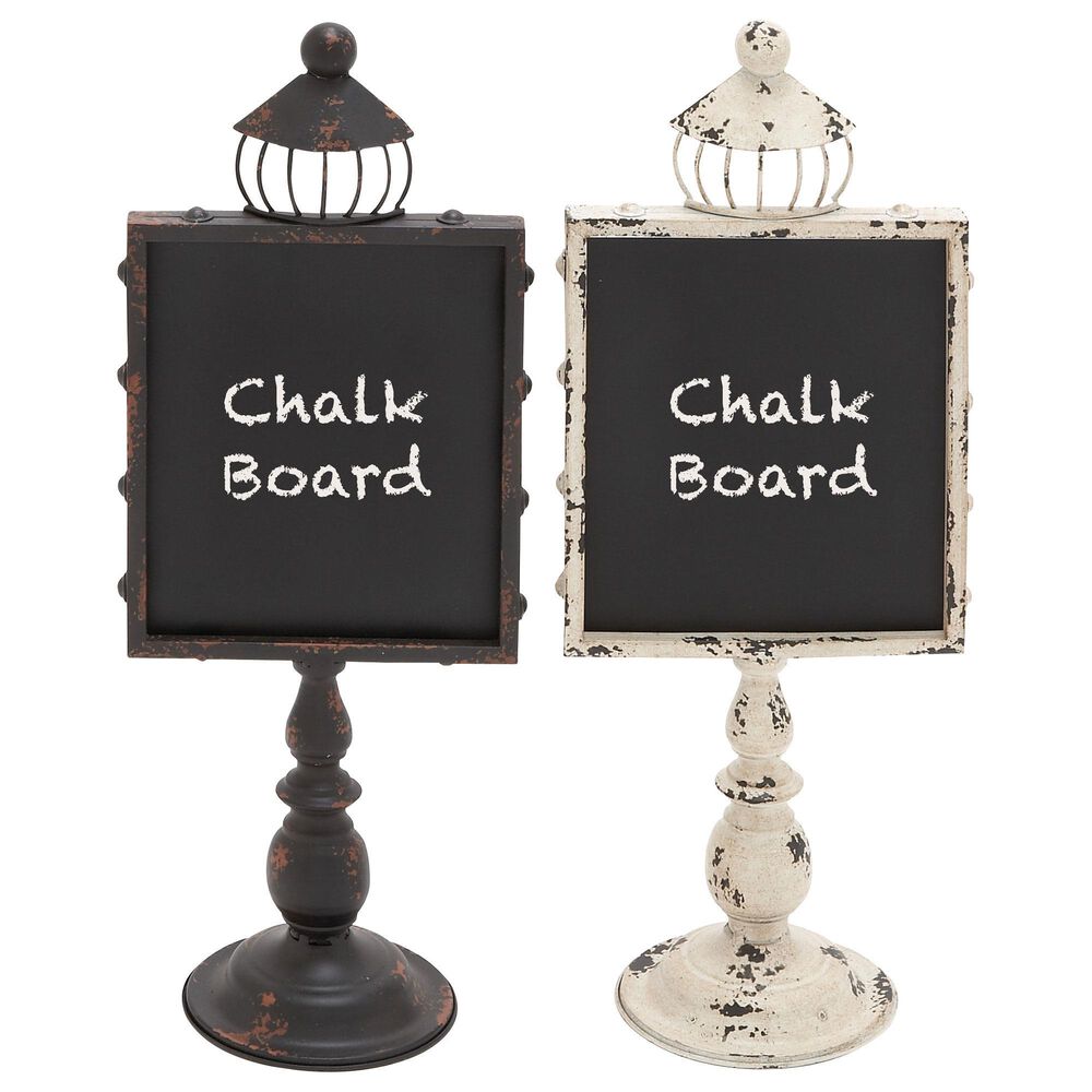 Maple and Jade Farmhouse Metal Decorative Sign in Black and White (Set of 2), , large