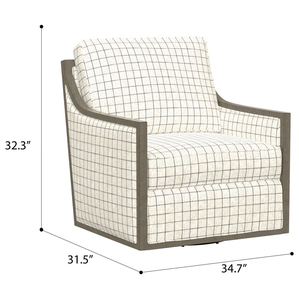 Emerald Home Furnishings Cecily Swivel Accent Chair in Charcoal Windowpane, , large