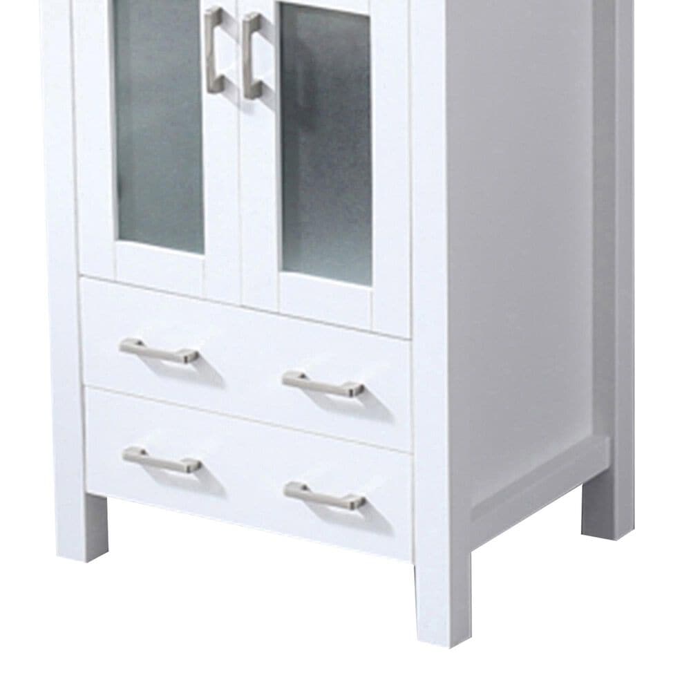 Lexora Home Volez 24&quot; Single Bathroom Vanity in White with 2 cm White Ceramic Top and Rectangular Sink, , large