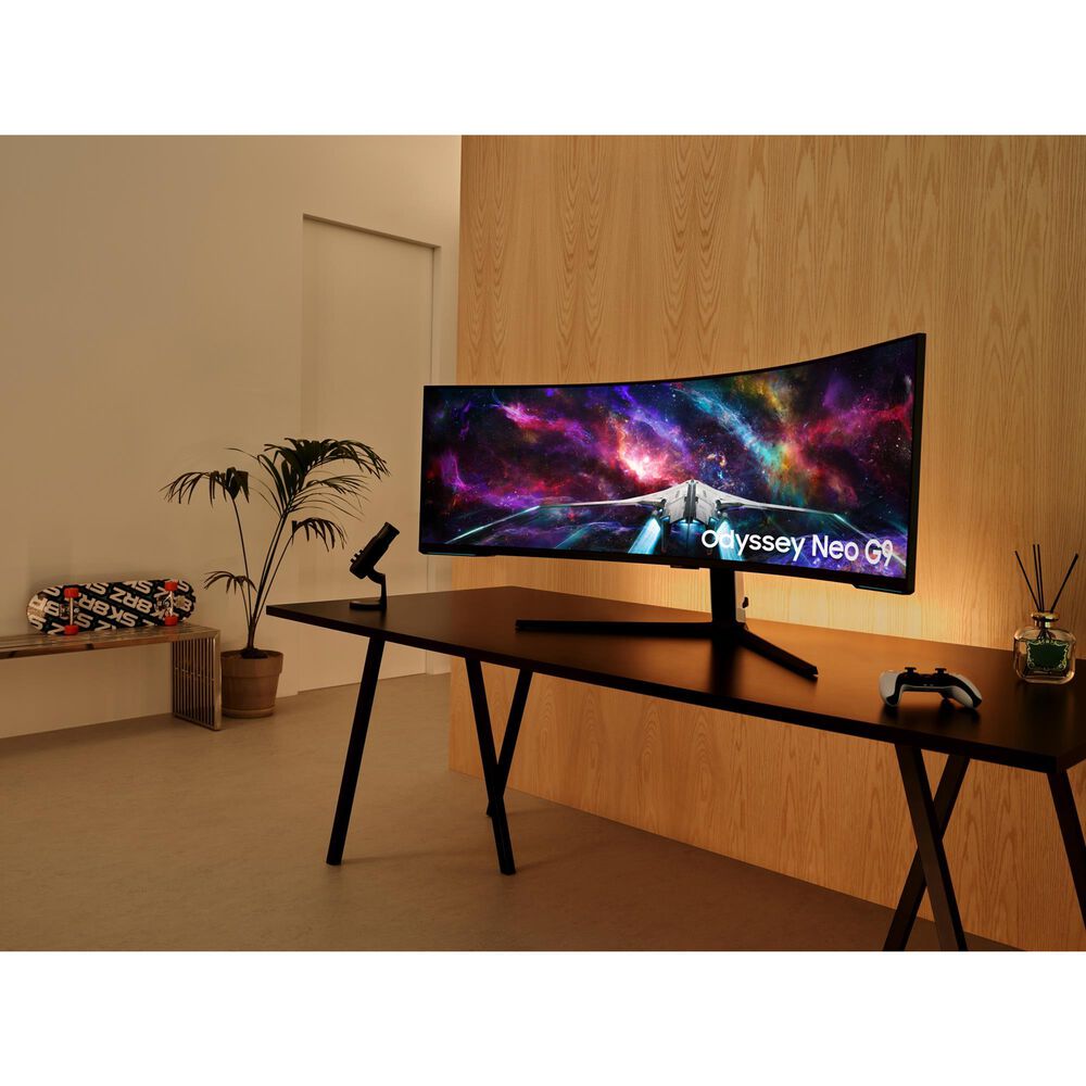 Samsung Odyssey 57" Neo G9 Dual 4K Curved Ultrawide Gaming Monitor in Black, , large