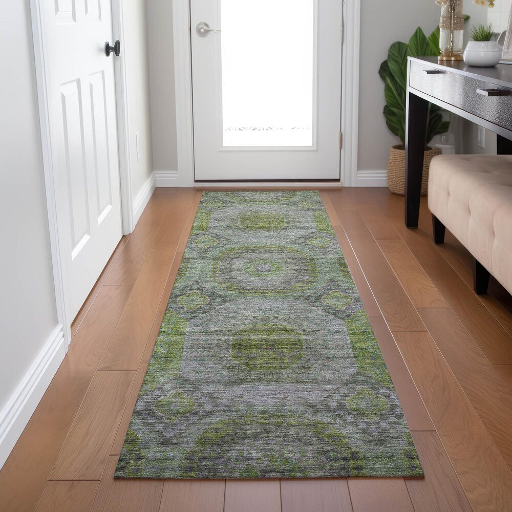 Dalyn Rug Company Karaj KJ6 2&#39;3&quot; x 7&#39;6&quot; Olive Indoor/Outdoor Runner, , large