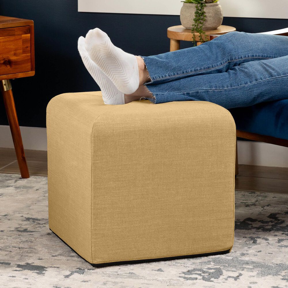 Jaxx Monroe Small Ottoman in Wheat Gold, , large