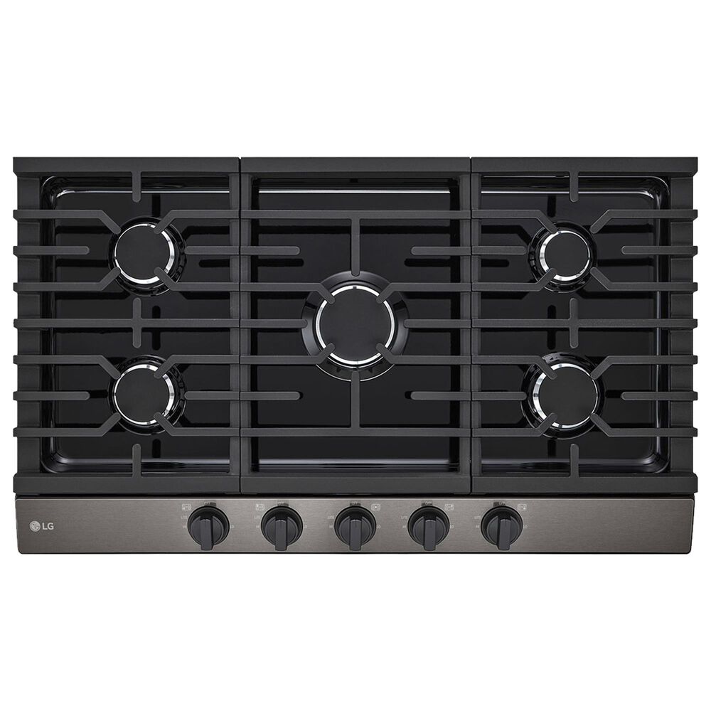 LG 36" Gas Cooktop with Ultraheat 20K BTU Burner In Black Stainless Steel, , large