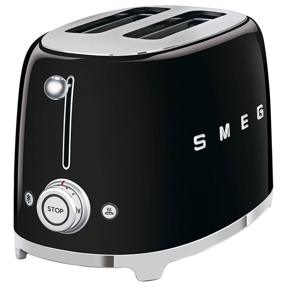 SMEG 2-Slice Retro Style Toaster in Black and Stainless Steel, , large