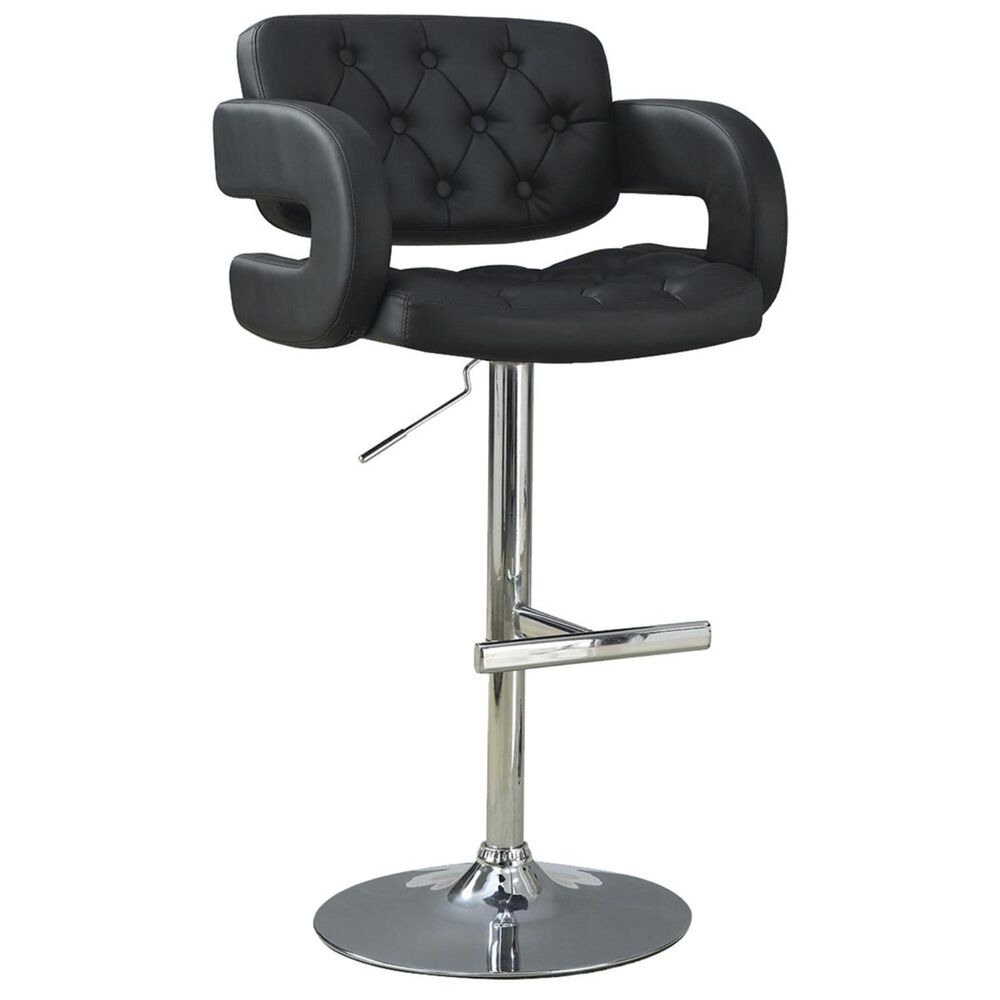 Pacific Landing 29 Bar Stool With Arms In Chrome And Black Nebraska Furniture Mart
