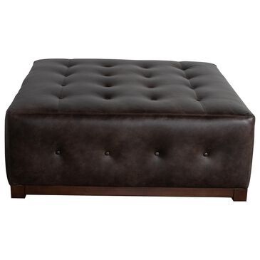 Huntington House 48" Leather Ottoman in Applause Archway Grey, , large