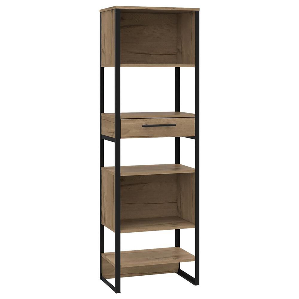 RST Brands Emery 5 Shelves Bookcase in Black and Natural, , large