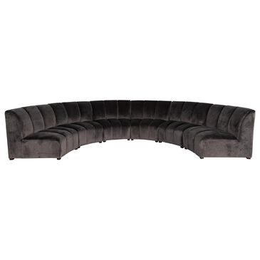 Classic Home Nina 6-Piece Modular Curved Sectional in Brown Gray, , large