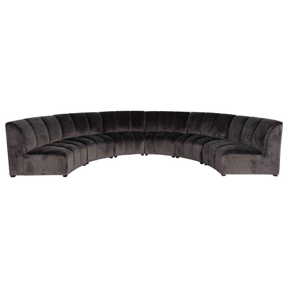 Classic Home Nina 6-Piece Modular Curved Sectional in Brown Gray, , large