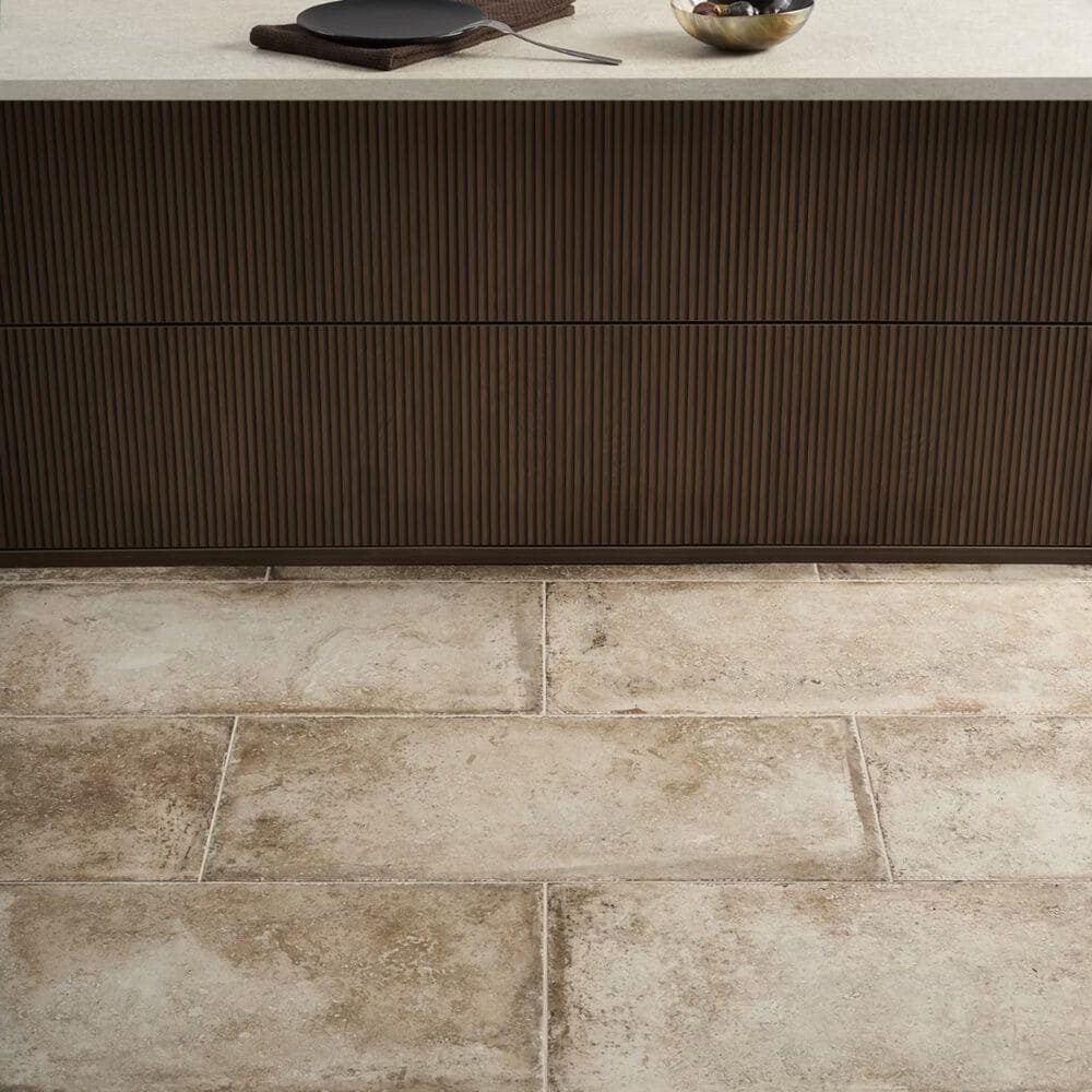 Soho Studio Caruso Delfi Dark Beige 12" x 24" Travertine Look Matte Porcelain Tile, , large