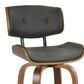 LumiSource Lombardi 30" Swivel Barstool with Grey Faux Leather Upholstery in Walnut and Black (Set of 2), , large