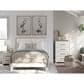 Ashley Linnocreek Queen Panel Bed in White and Warm Brown, , large