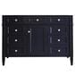 James Martin Vanities Brittany 60" Single Bathroom Vanity in Victory Blue with Single Hole 3 cm White Zeus Quartz Top and Rectangular Sink, , large