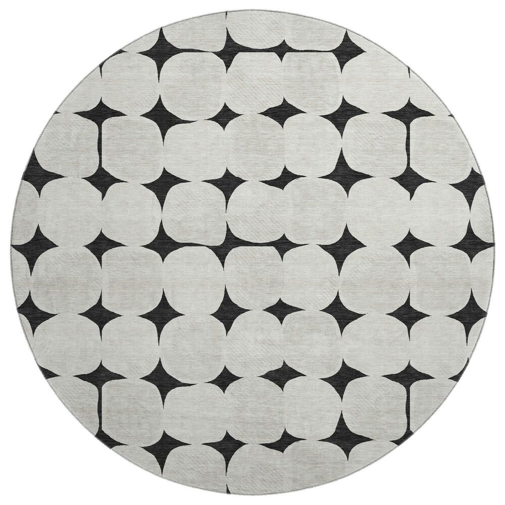 Dalyn Rug Company The Reserve TR16 Black 8" Round Indoor/Outdoor Area Rug, , large