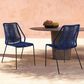 Blue River Clip Outdoor Dining Chair with Blue Woven Seat in Black (Set of 2), , large