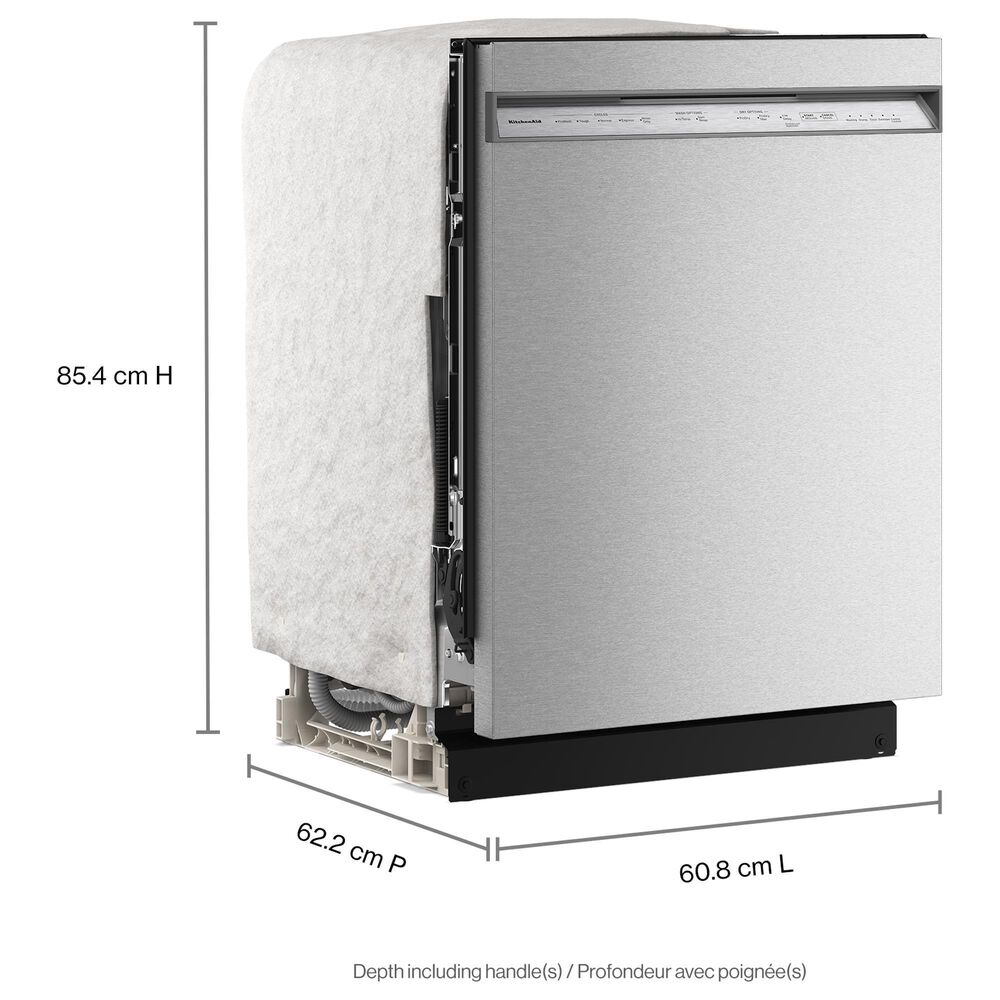 KitchenAid 24&quot; Third Level Utensil Rack Dishwasher with 30+ Total Wash Jets and Pocket Handle in PrintShield Stainless, , large