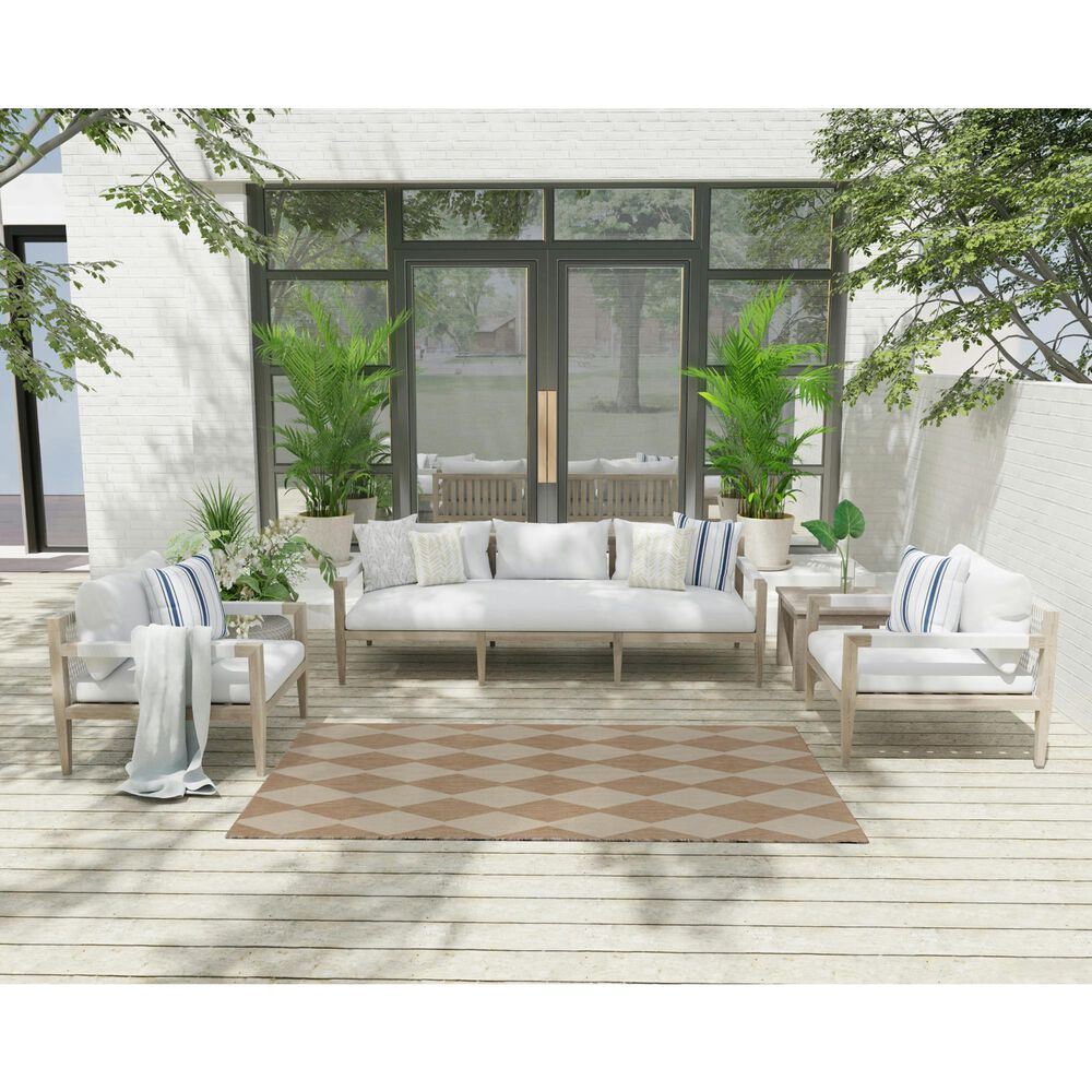 Nourison Positano Geometric Jute 4&#39; x 6&#39; Indoor/Outdoor Area Rug, , large