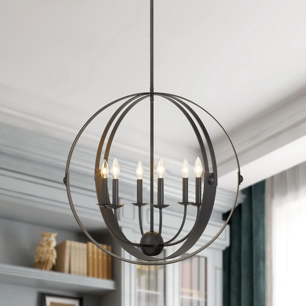 Cal Lighting Valais Chandelier in Matte Black, , large