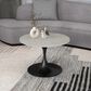 Leisuremod Verve 27" Coffee Table with Resin Top in Black and White Marble, , large