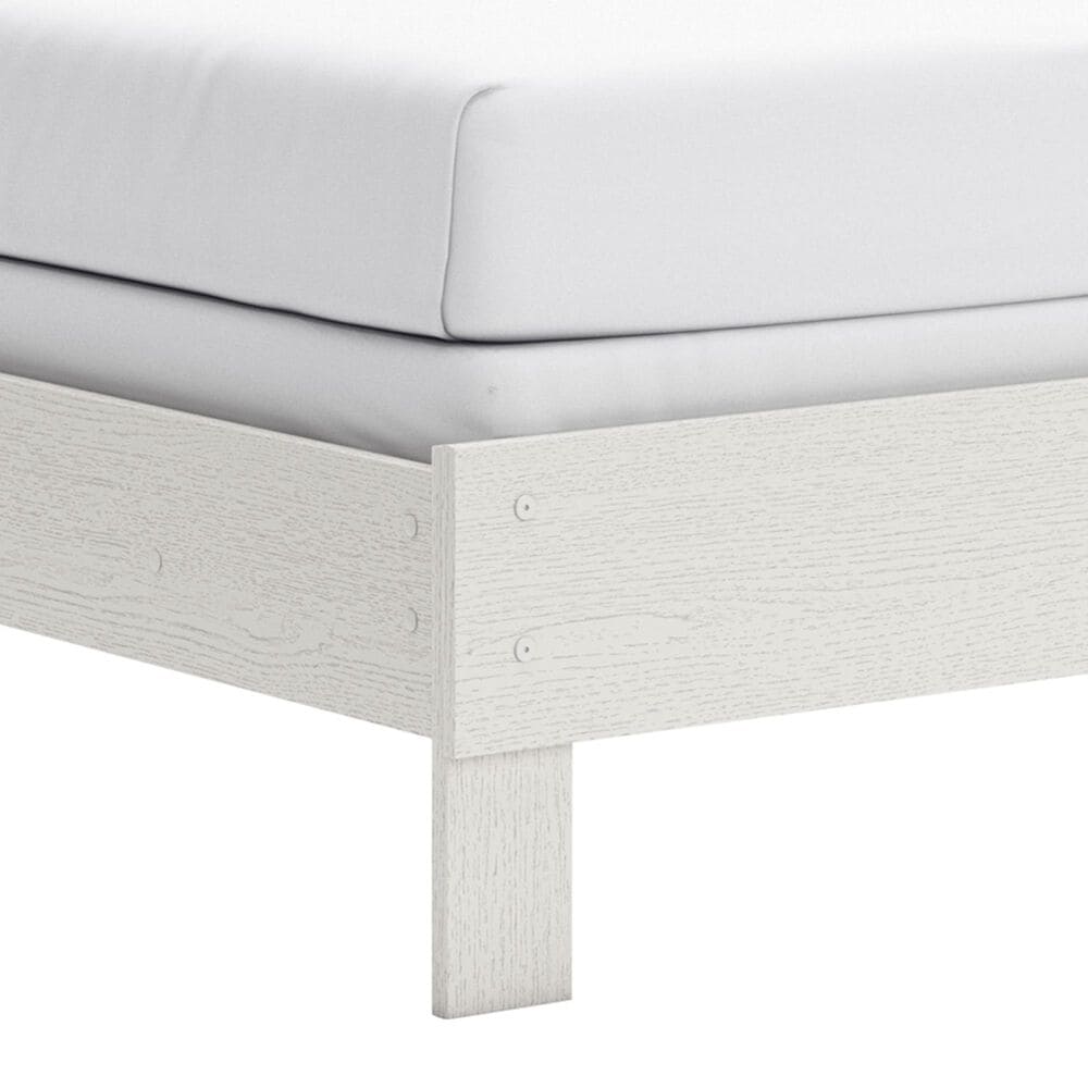 Ashley Linnocreek Twin Panel Bed in White and Warm Brown, , large