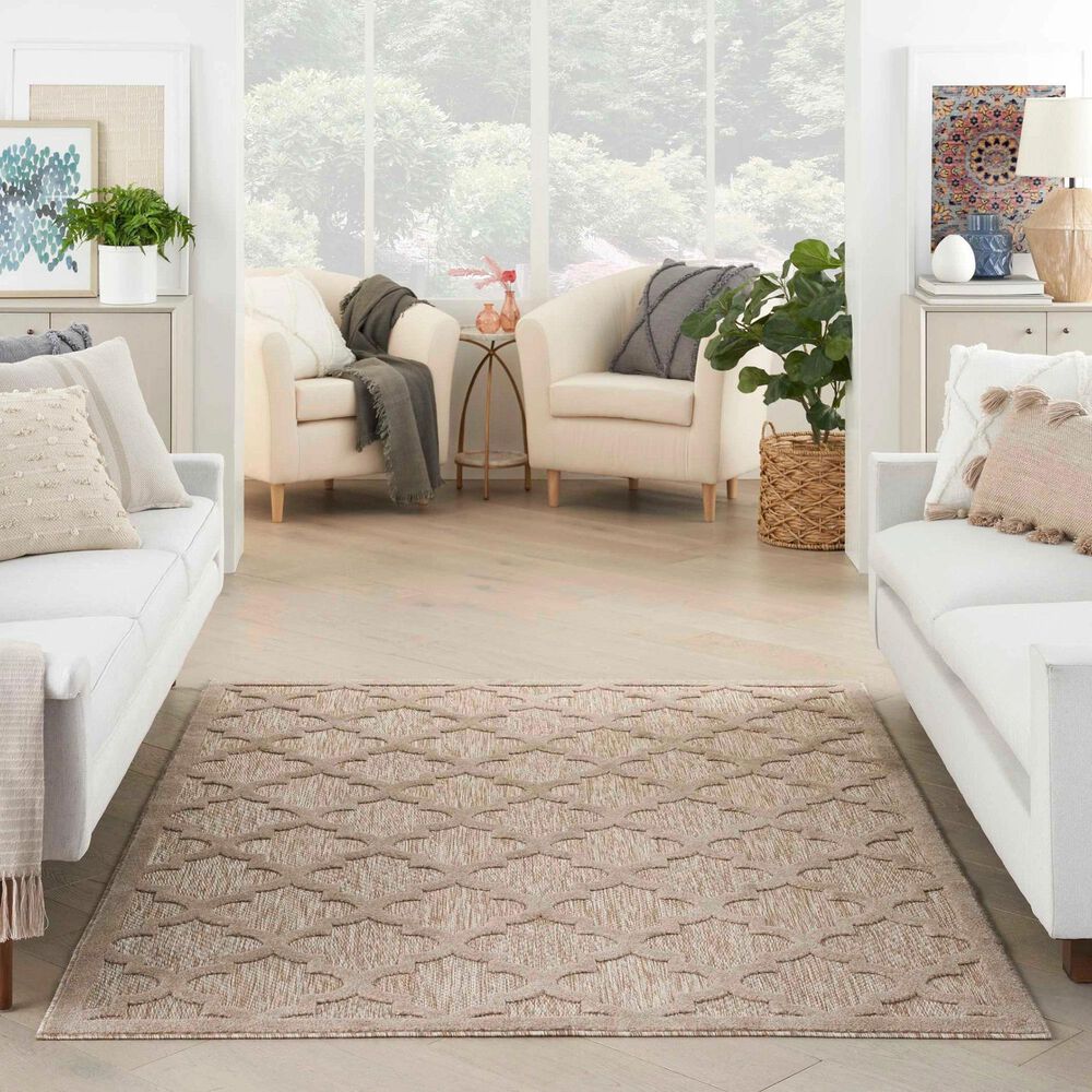 Nourison Easy Care 6&#39; x 9&#39; Natural Beige Indoor/Outdoor Area Rug, , large