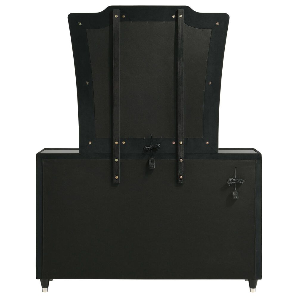 Pacific Landing Lorient Glam Dresser and Mirror in Black, , large
