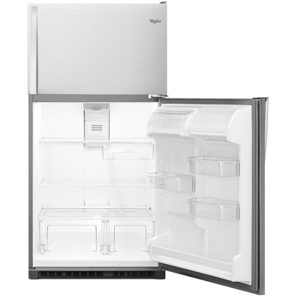 Whirlpool 20.5 Cu. Ft. Top-Freezer Refrigerator in Monochromatic Stainless Steel, , large