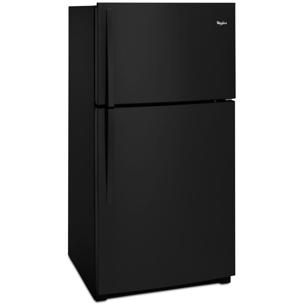 Whirlpool 21 Cu. Ft. 33&quot; Wide Top Freezer Refrigerator in Black, , large