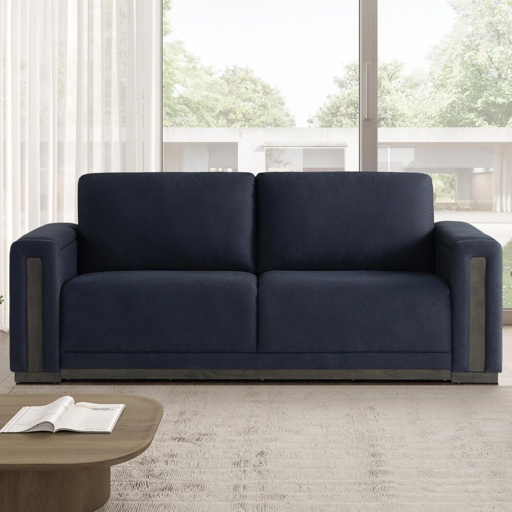 Lifestyle Solutions Riles Stationary Storage Sofa in Navy Blue, , large