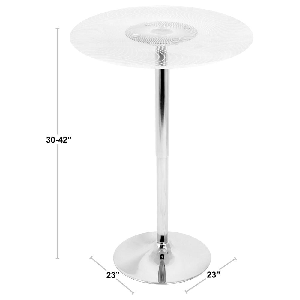 Lumisource Spyra Bar Table in Clear and Chrome - Table Only, , large