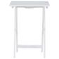 Linon Home Decor Lisbon Folding TV Tray Table Set with Stand in White (Set of 4), , large