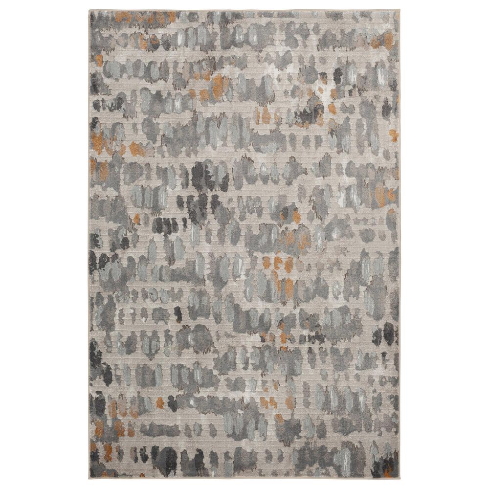 Central Oriental Adore Zed 7"10" x 9"10" Grey and Orange Area Rug, , large