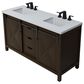 Lexora Home Marsyas 60" Double Bathroom Vanity in Brown with White Quartz Top and Rectangular Sinks, , large