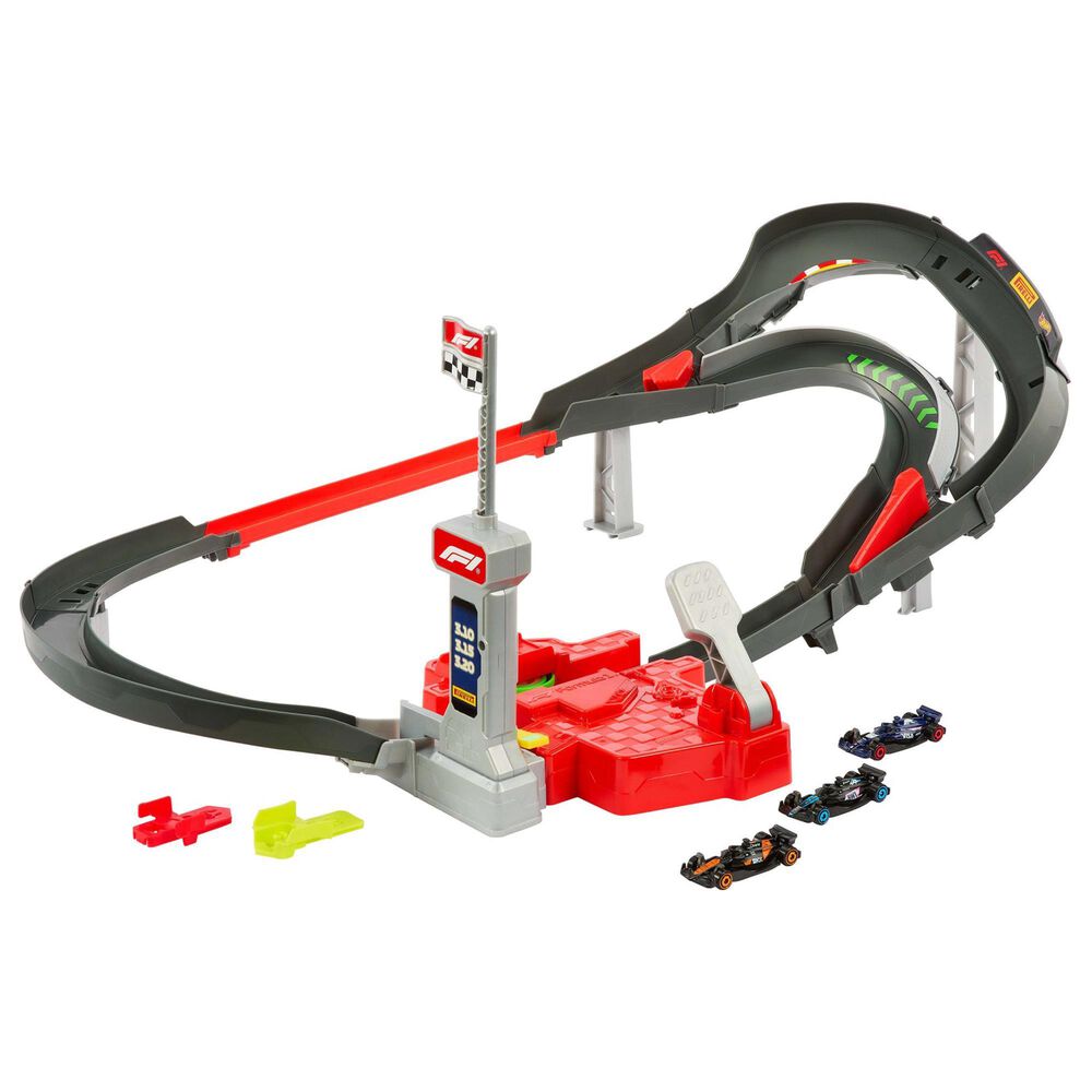 Mattel Racing Formula 1 Sprint Race Circuit Track Set with 1:24 Scale Vehicles in Multicolor, , large