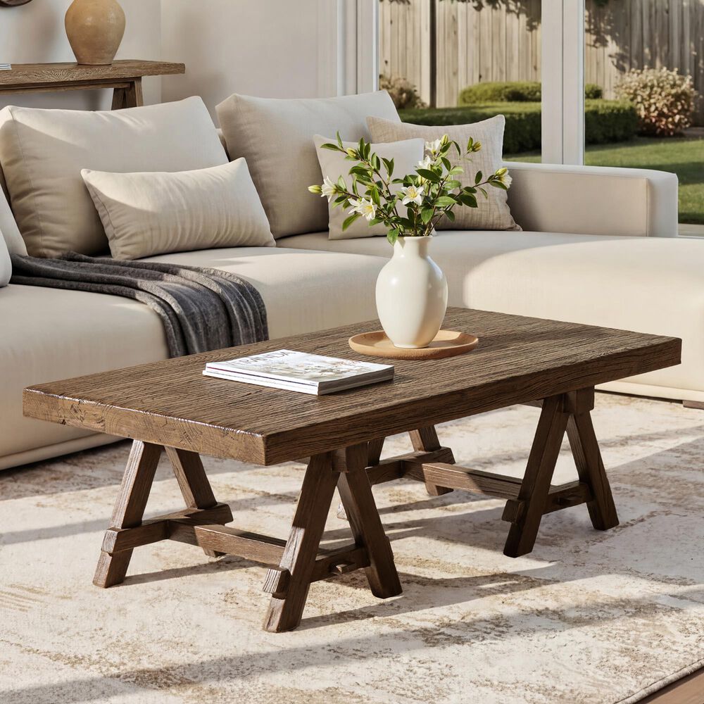 Jennifer Taylor Home Hawthorne 48" Coffee Table in Heritage Medium Dark Brown, , large
