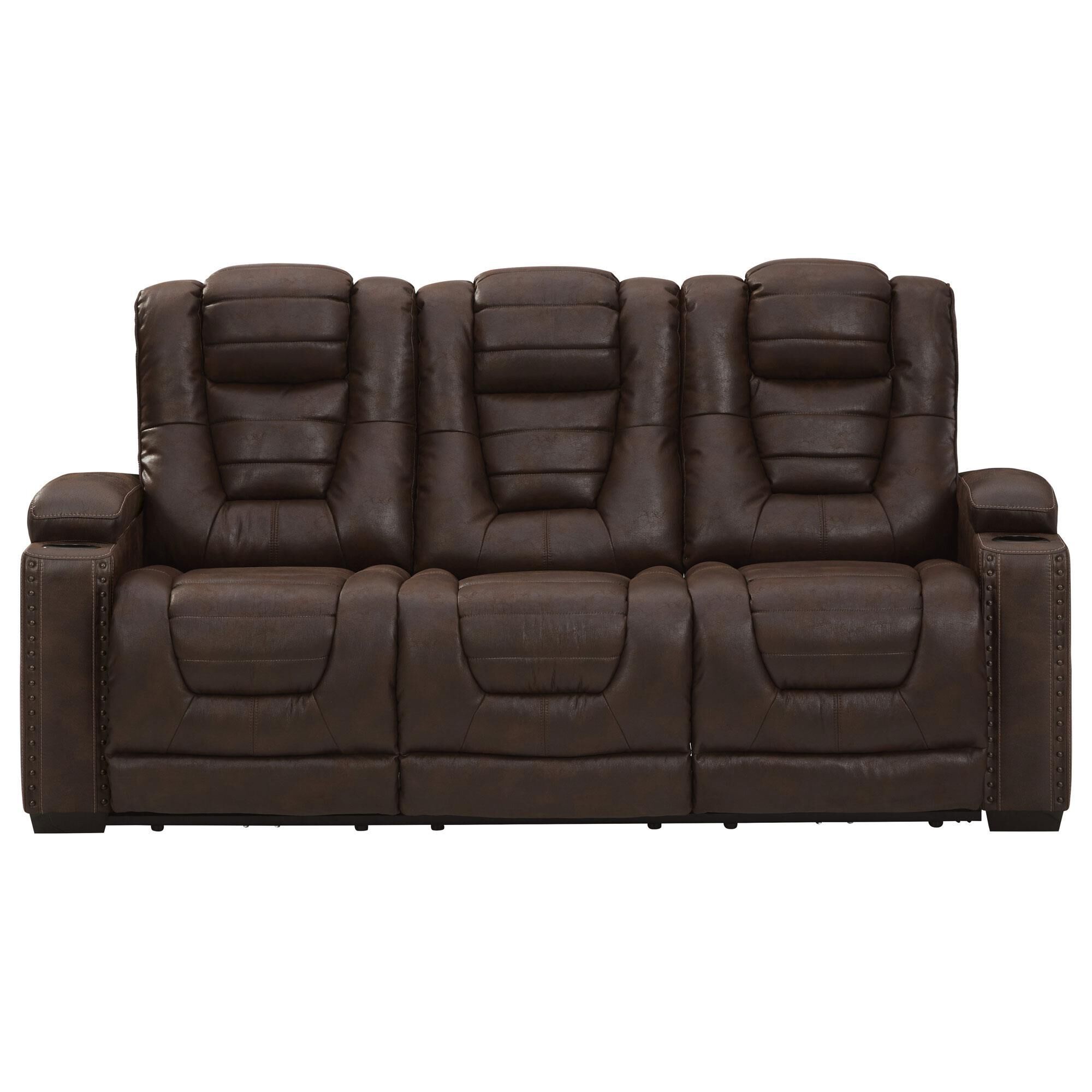 Signature Design by Ashley Owner s Box Power Reclining Sofa in Thyme NFM
