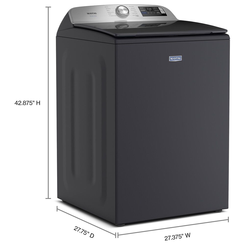 Maytag 5.3 Cu. Ft. Smart Pet Pro Top Load Impeller Washer and 7.4 Cu. Ft. Electric Smart Top Load Dryer Laundry Pair in Midnight Steel, , large