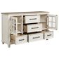 Ashley Shaybrock 5-Drawer Dresser in Antiqued White and Brown, , large