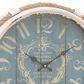 Maple and Jade 17" Wall Clock in Distressed White and Blue, , large