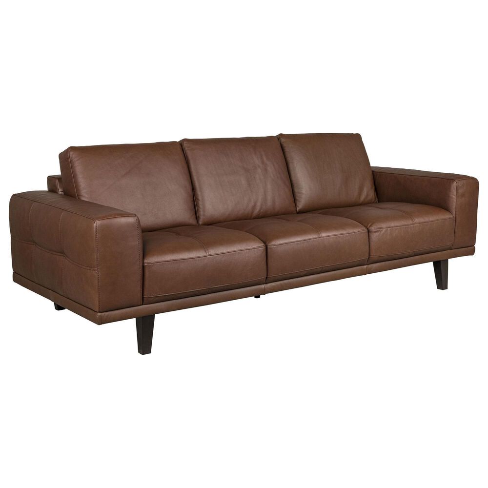 Natuzzi Editions Seville 3-Piece Stationary Leather Living Room Set in Pasadena Brown, , large