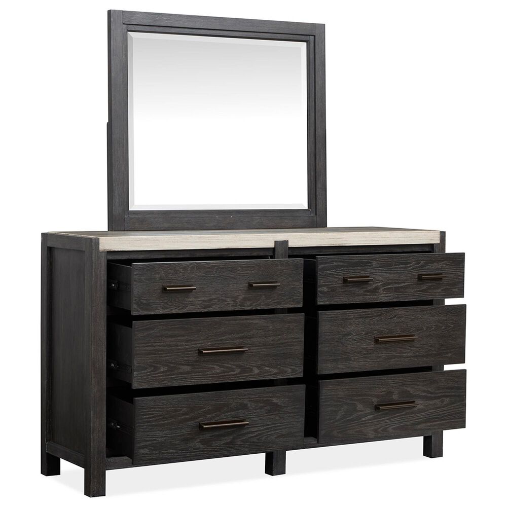 Nicolette Home Plum Creek 3 Piece King Panel Upholstered Bedroom Set in Ravenwood Black, , large