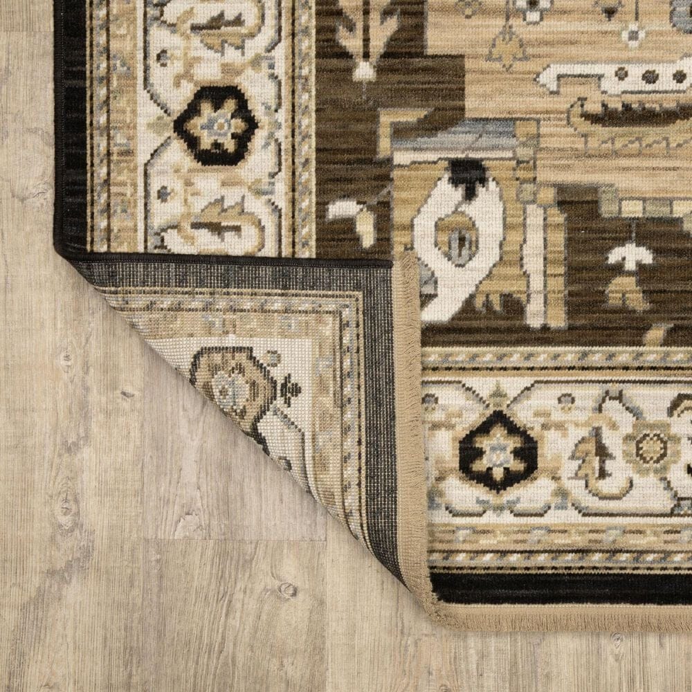 Oriental Weavers Acacia ACA08 Tan and Black 2'6" x 10' Runner, , large