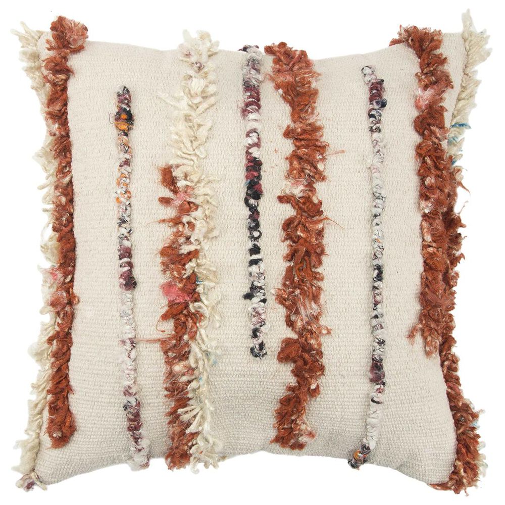 Rizzy Home 20" x 20" Down Pillow in Striped Orange, , large